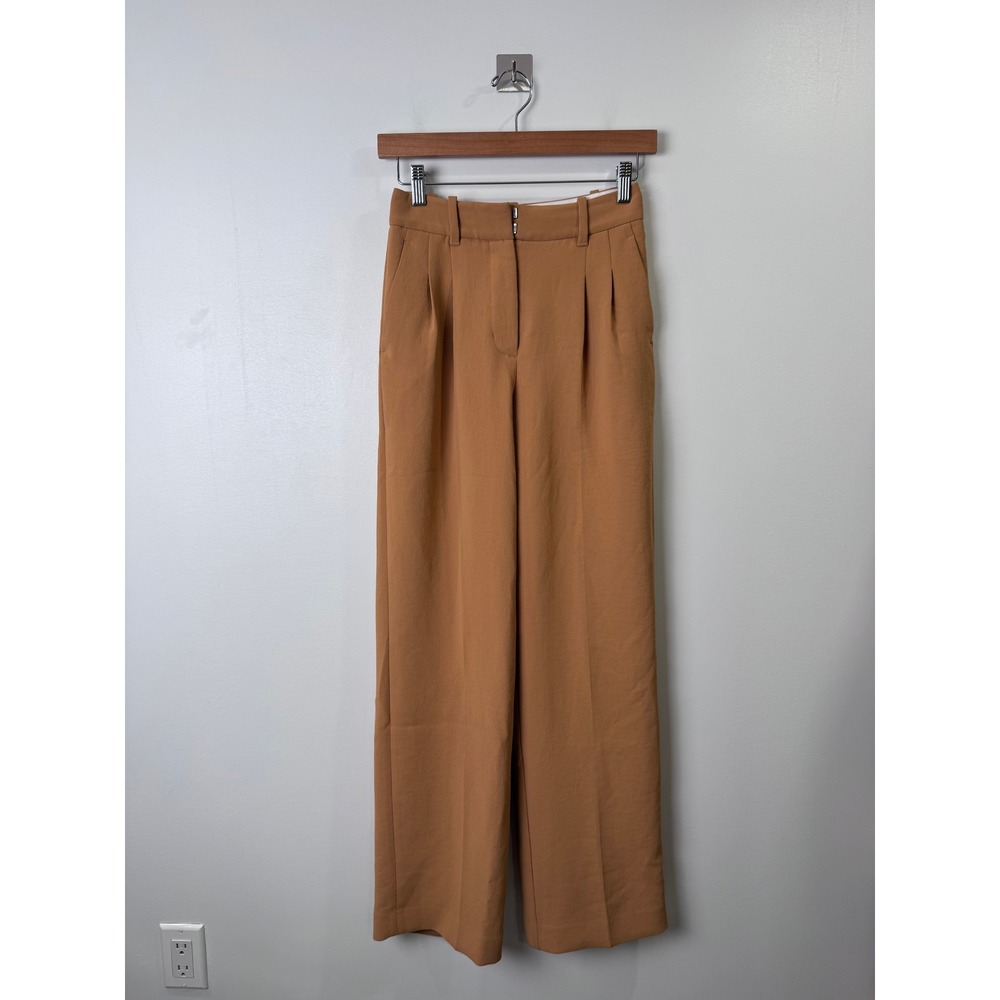 Aritzia Wilfred Women Brown Effortless Pleated Wide Leg Pants 00
